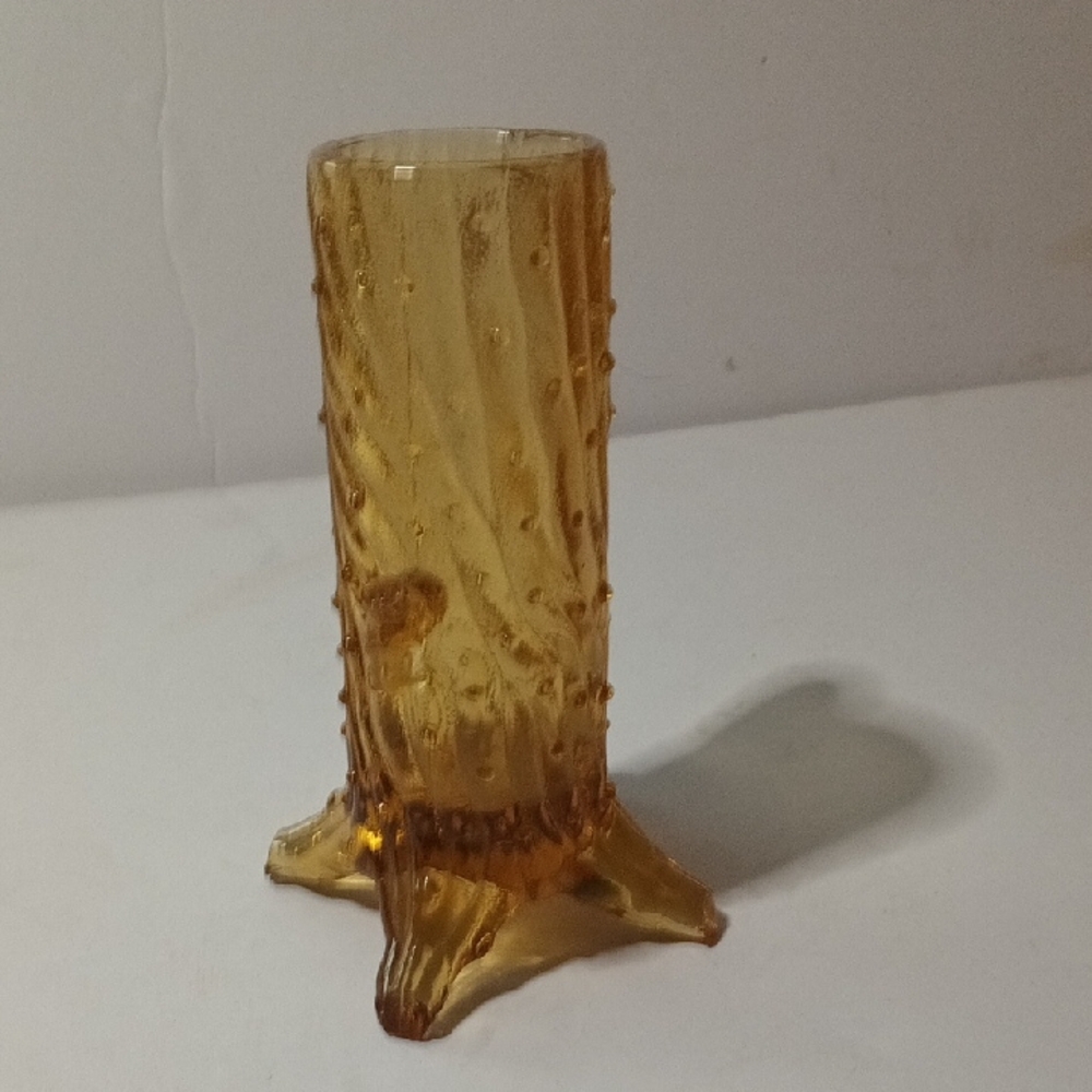 Vintage Amber Glass Art Vase Made By L G Wright Northwood